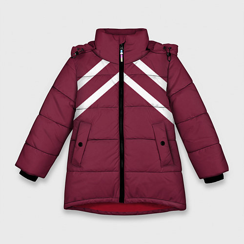 Зимняя куртка для девочки Бордовая кофта костюм Марата - слово пацана сериал / 3D-Красный – фото 1