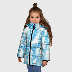 Куртка зимняя для девочки Морозный узор акварель, цвет: 3D-черный — фото 2