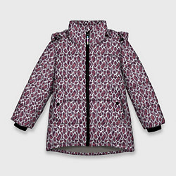 Куртка зимняя для девочки Стилизованный бело-розовый, цвет: 3D-светло-серый