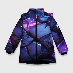 Зимняя куртка для девочки Фиолетовые неоновые плиты