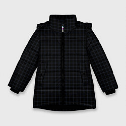 Куртка зимняя для девочки Строгий чёрный в клетку, цвет: 3D-черный