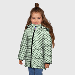 Куртка зимняя для девочки Светло-салатовый паттерн маленькие звёздочки, цвет: 3D-светло-серый — фото 2