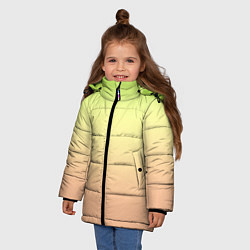 Куртка зимняя для девочки Персиково-салатный градиент, цвет: 3D-светло-серый — фото 2
