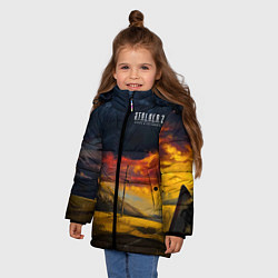 Куртка зимняя для девочки STALKER 2 осеняя дорога, цвет: 3D-черный — фото 2