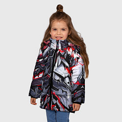 Куртка зимняя для девочки Адская красная броня, цвет: 3D-черный — фото 2