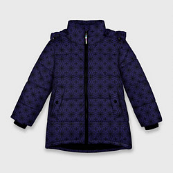 Куртка зимняя для девочки Изысканный фиолетовый с узорами, цвет: 3D-черный