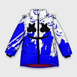 Куртка зимняя для девочки Marshmello dj blue pattern music band, цвет: 3D-красный