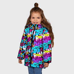 Куртка зимняя для девочки Dinosaur pino roarr, цвет: 3D-черный — фото 2