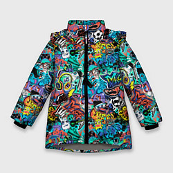 Куртка зимняя для девочки Music life, цвет: 3D-светло-серый