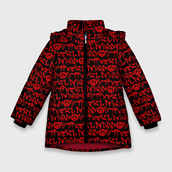 Куртка зимняя для девочки Dead Space символы обелиска, цвет: 3D-красный