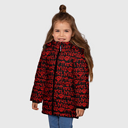Куртка зимняя для девочки Dead Space символы обелиска, цвет: 3D-красный — фото 2