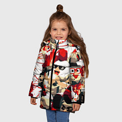 Куртка зимняя для девочки Чикен Ган разборка, цвет: 3D-красный — фото 2