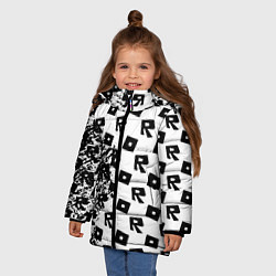 Куртка зимняя для девочки Roblox pattern game black, цвет: 3D-светло-серый — фото 2