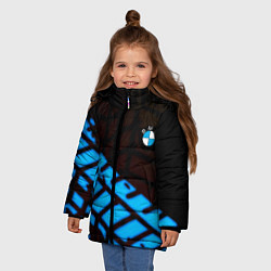 Куртка зимняя для девочки BMW sport car abstraction, цвет: 3D-черный — фото 2
