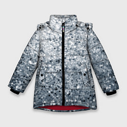 Куртка зимняя для девочки Серебряный гламур, цвет: 3D-красный
