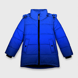 Куртка зимняя для девочки Ультрамарин градиент, цвет: 3D-черный