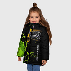 Куртка зимняя для девочки Мерседес AMG тёмный, цвет: 3D-красный — фото 2