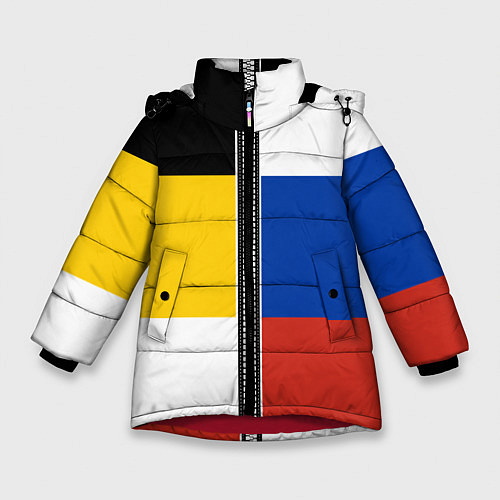 Зимняя куртка для девочки Россия - патриот / 3D-Красный – фото 1
