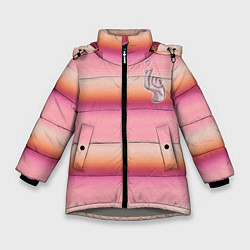 Куртка зимняя для девочки Рука-Вещь: текстура свитера Энид из сериала Уэнсде, цвет: 3D-светло-серый
