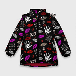 Зимняя куртка для девочки Крестики сердечки