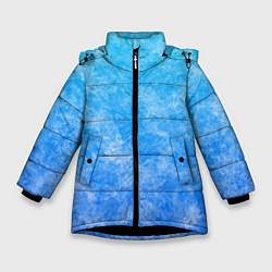 Куртка зимняя для девочки Дым на голубом фоне, цвет: 3D-черный
