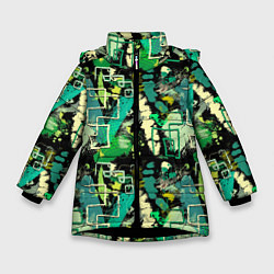 Зимняя куртка для девочки Гранж абстрактный