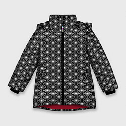 Куртка зимняя для девочки Графичный узор из треугольников, цвет: 3D-красный
