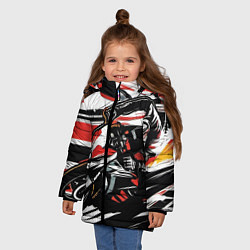 Куртка зимняя для девочки Мото-кросс, цвет: 3D-красный — фото 2