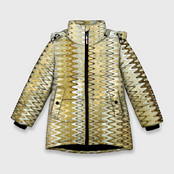 Куртка зимняя для девочки Золотистый волнистый, цвет: 3D-черный