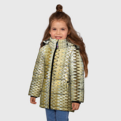 Куртка зимняя для девочки Золотистый волнистый, цвет: 3D-черный — фото 2