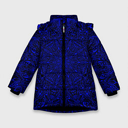 Куртка зимняя для девочки Мандала чёрно-синий, цвет: 3D-черный