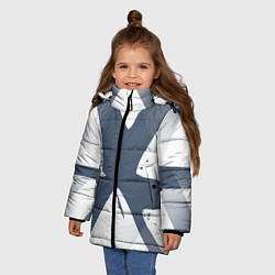 Куртка зимняя для девочки Абстрактный геометрический узор, цвет: 3D-черный — фото 2