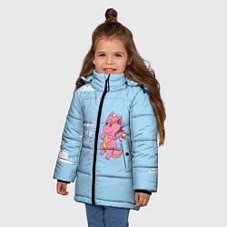 Куртка зимняя для девочки Младший дракон, цвет: 3D-светло-серый — фото 2