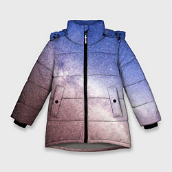 Куртка зимняя для девочки Галактика млечный путь, цвет: 3D-светло-серый