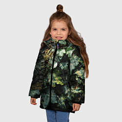 Куртка зимняя для девочки Реалистичный охотничий камуфляж, цвет: 3D-красный — фото 2