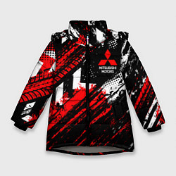 Куртка зимняя для девочки Mitsubishi - sport style, цвет: 3D-светло-серый