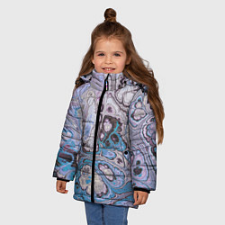 Куртка зимняя для девочки Абстрактный узор, цвет: 3D-светло-серый — фото 2