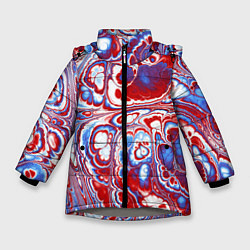 Куртка зимняя для девочки Абстрактный разноцветный паттерн, цвет: 3D-светло-серый