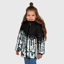 Куртка зимняя для девочки Destiny pattern game abstraction, цвет: 3D-черный — фото 2