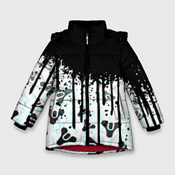 Куртка зимняя для девочки Destiny pattern game abstraction, цвет: 3D-красный