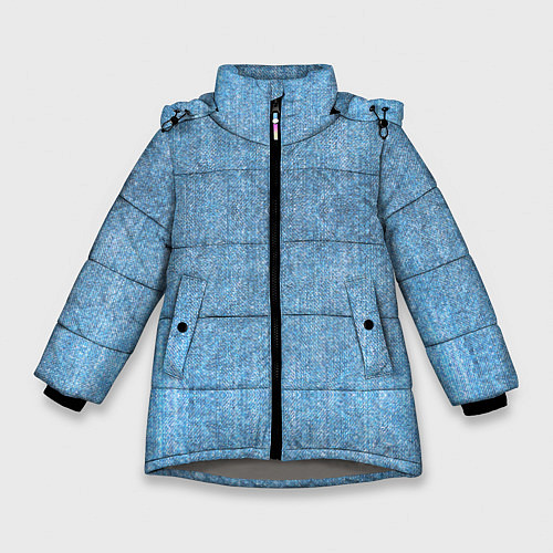 Зимняя куртка для девочки Потёртые Джинсы / 3D-Светло-серый – фото 1