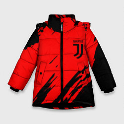 Куртка зимняя для девочки Juventus краски спорт фк, цвет: 3D-черный
