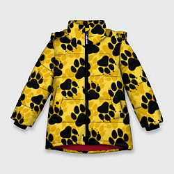 Куртка зимняя для девочки Dogs paws, цвет: 3D-красный