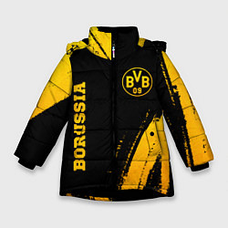 Куртка зимняя для девочки Borussia - gold gradient вертикально, цвет: 3D-черный
