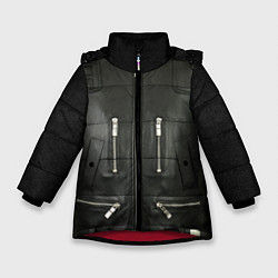 Куртка зимняя для девочки Terminator first - leather jacket, цвет: 3D-красный