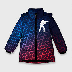 Зимняя куртка для девочки Counter Strike неоновые соты