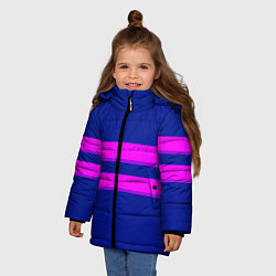 Куртка зимняя для девочки Фриск frisk Undertale полосы, цвет: 3D-светло-серый — фото 2
