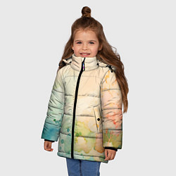 Куртка зимняя для девочки Светлая акварель, цвет: 3D-красный — фото 2