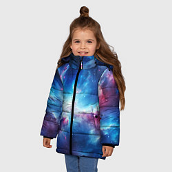 Куртка зимняя для девочки Fascinating cosmic expanses, цвет: 3D-черный — фото 2