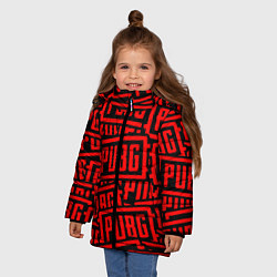 Куртка зимняя для девочки PUBG pattern games, цвет: 3D-светло-серый — фото 2